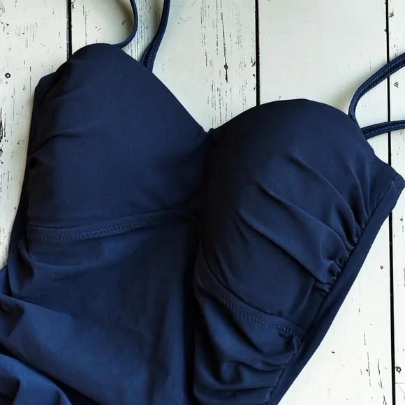 Profile by Gottex Swimdress Size 6 Black Ruched One Piece - Picture 7 of 12